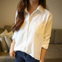 Košulja za čišćenje MIARHB ženska plus veličina proljeća bijela s