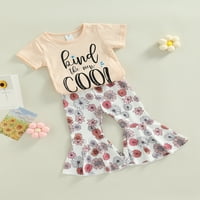 Sunsery Toddler Girl Set odjeće, slovo kratkih rukava + cvjetne pantalone