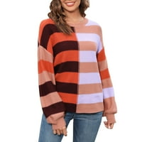 Vučeni prevelizirani džemperi za žene Ležerne prilike izdubljene džempere Čvrsto boje pulover čamca za čamcu