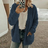 Honeeladyy Cleance pod 10 $ plus veličine Fleece Cardigan kaput za žene Ležerne prilike otvorene prednje plišane džemper Outerwear Meko dugmad