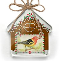 Ornament tiskan jednostrana ptica, priroda Božić Neonblond