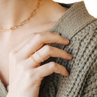 Dainty Plop za lančani prsten od papira - minimalistički prsten za slaganje - ružičasto zlato, 11.5