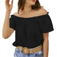 Pedort Womens vrhovi majica kratkih rukava SummerWomen's Modna casual majica Black, S