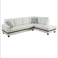 Ponviving 103.5 Fau kožna l moderna kauč na kauč u obliku slova crne, a jastuci za dnevni boravak srebrna