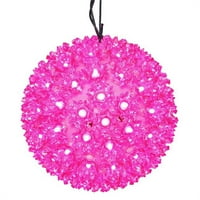 7. U. Starlight sfera božićni ukras s ružičastim širokim kutnim LED svjetlima