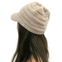 Ženske pune boje ubode na otvorenom plišane kape crochet pletene kape za palicu vrhova kapa za odmor