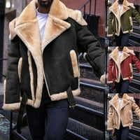 Muškarci Ležerne prilike guste kapute Jakna Topla obložena zimska odjeća s dugim rukavima Khaki 2xl
