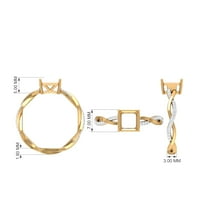 Asscher Cut Moissanite Solitaire zaručni prsten za žene, zlatni plesnog prstena, 14k žuto zlato, US