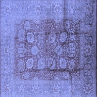 Ahgly Company Machine Persible Povjerene četvrtastog orijentalne plave Tradicionalne prostirke, 4 'kvadrat