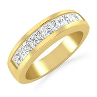Carat 14K žuta zlatna princeza CUT Diamond Bridal Wedding bend za žene