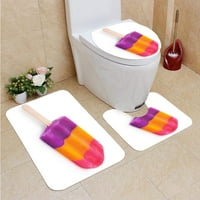 Raibow Striped Ice pop kupaonici set Contour prostirki i toaletni poklopac