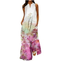 Ljetne haljine Lulshou za žene, ženska ljetna modna casual boho haljina na plaži cvjetni ispisani sandress