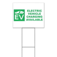 Dostupno električno punjenje vozila Green Yard znak, uključuje udjel metalnih koraka