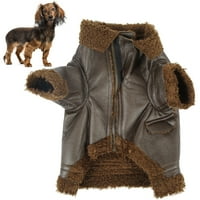 Pas zimski kožni kaput, vodootporna kožna jakna za pse Topla udobnost za zimu za male srednje velike