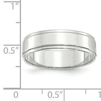 Carat u karatsu 10k bijeli zlatni široki opseg Stan sa stepeni ivica vjenčani prsten veličine -8.5
