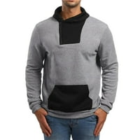 Muški duksevi izrez za dugi rukav nepravilni zatvarač patchwork džepovi pad pulover casual džemperi