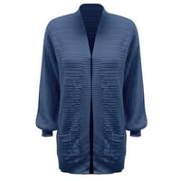 Xinqinghao Cardigan kaput za žene Ženski novi šuplji špelovni džemper sa džemper za rukavac Kardigan Blue XL