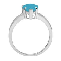 1. CT sjajan krug Clear Simulirani dijamant 18k bijeli zlatni pasijans prsten SZ 8