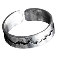 NOCTILUCENT prsten za prste pukotina stilski kreativni prsten modni antikni srebrni ukrasi za prste koji otvaraju podesivi prsten