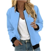 Pad jakne za žene za žene cariceGomen's casual modni ispisani džepni džepni kaput ženske vrhove bluza