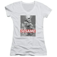 Sesame Street - Sezam - Juniors Cap rukava V-izrez - velika