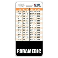 Paramedic značke vertikalne karte za pretvorbu visine i težine