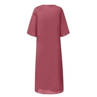 Ženske haljine Dužina lakta mini srednja dužina Ležerna ljetna okrugla Okrugla izrečena haljina ružičasta