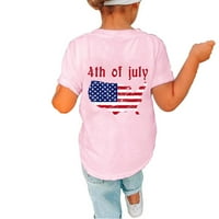 Odeerbi 4. jula Patriotska košulja za Toddler Boys Girls Funny Trendy Kids Youth Majčin dan majica Pink
