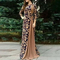 Ljetne haljine za žene plus veličine Dubai Arabian Cvjetni print Dugi ženski ženski haljine ljeto