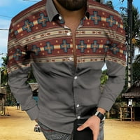Košulje za muškarce vrhovi 3D digitalni ispis džep košulje s dugim rukavima