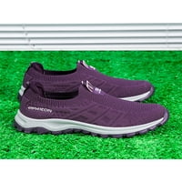 Unizno hodanje cipele za prozračne tenisice MESH Atletska cipela Muški lagani treneri ženski klizanje na stanovima Purple 5.5