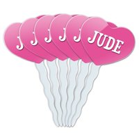 Jude Heart Love Cupcake Pick Toppers - Set od 6