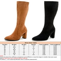 Ženske cipele visoke potpetice zimske čizme visoke čizme dame udobne ženske koljena-visoki smeđi 8.5