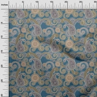 Onuone pamučne svilene sivkasto plave tkanine Paisleys Craft Projekti Dekor tkanina Štampano od dvorišta Wide-7c