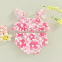 MA & Baby Kids dojenčad dječji djevojčici Bikini set plaćenog cvijeta Print Flyne rukave Camisole sa