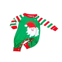 Beiwei Žene Djeca Ležerne prugasta Porodična porodica Pajamas set salon dugih rukava PJ setovi mama tata Child Crew Crsten Božićno spavanje Crveno zeleno dijete 12