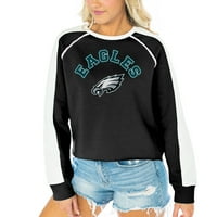 Ženska gameday Couture Black Philadelphia Eagles Huch up fleece boja blok pulover dukserica