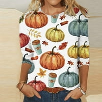 Halloween dame plus veličina vrhova rukava s kratkim majicama kaista pulover na vrhu casual bluze trik