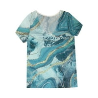 Ženska boja plaže na plaži Print V-izrez kratkih rukava na vrhu majice bluza m