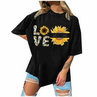 Majice - Žene Ljeto Ležerne prilike Modna seksi košulja na okruglom vrat T Mama Skraćena slova Print