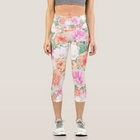 Žene Šarene cvjetne prilagođene košarene pantalone za hlače Skinne hlače za jogu trče pilate joga hlače,