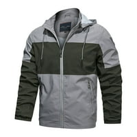 Muška kontrastna zip jakna Sportska džepa kapuljač kapuljača jesen zimska jakna bluza velike zimske