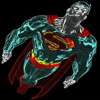 Superman Geometrijska umjetnost Leteći Superman Toddler Boy's Crna majica-4T