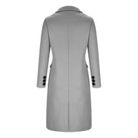 Mrat dugih rukava, kaputić za žene Ženske kapute dame modne casual pune boje dvostruko grudi sa kaputom