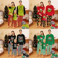 Božić GR1NCH PAJAMAS Porodična obuća za spavanje postavljena dugi rukav sa dna PJS set za porodice