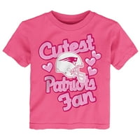 Djevojke novorođenčad ružičasta Nova Engleska Patriots Cumest Fan Hearts Majica
