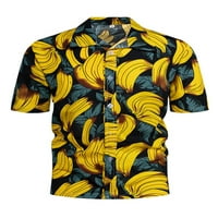 Niveer ljetne havajske majice za muškarce kratki rukav obični fit rever vrat cvjetni print casual majice