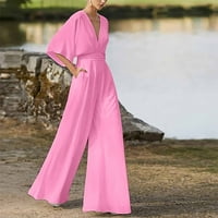 Nova ružičasta ženska haljina za bankete seksi seksi viseći vrat ženske pantalone