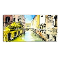 Art DesimanArt - kanal u Veneciji - Cityscape Platnena umetnička dela Ispis u. Visoko