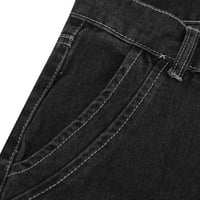 Aufmer Hlače za žene čišćenje visokog struka ravno-nogalne hlače ekstra duge obične džepne traperice